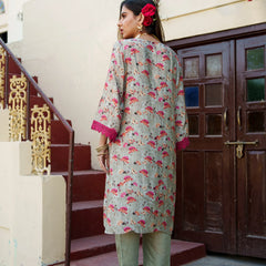 Women Kurta With Embroidered Neckline & Bottom Set (Set of 5 Pc)