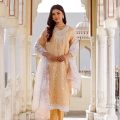 Floral printed Linen Straight Suit Set (Set of 5 Pc)
