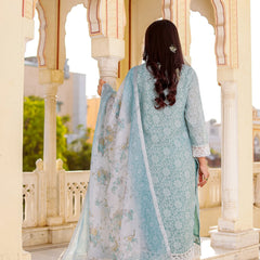 Floral printed Linen Straight Suit Set (Set of 5 Pc)