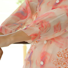 Women Marble Print Embroidered Shirt With Solid Pants (Set of 5 Pc)
