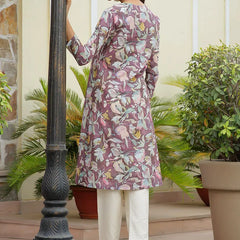 Women Printed Kurta Set With Solid Pants (Set of 5 Pc)