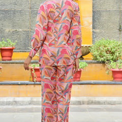 Women Printed Co-ord set with Printed Pants (Set of 5 Pc)