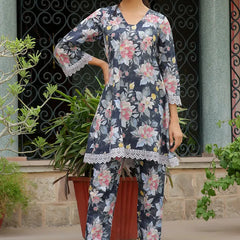 Women Blackprinted Co-ord set with Printed Pant (Set of 5 Pc)