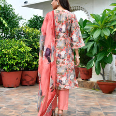 Women’s Tissue Gota Embroidered Suit Set with Solid Pants & Embroidered Dupatta (Set of 5 Pc)