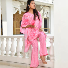Women Marble Print  Kaftan Pant Set (Set of 5 Pc)