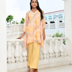 Women Marble Print  Kaftan Pant Set (Set of 5 Pc)