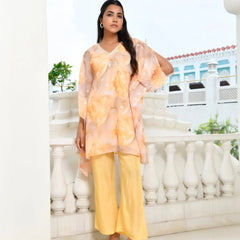 Women Marble Print  Kaftan Pant Set (Set of 5 Pc)