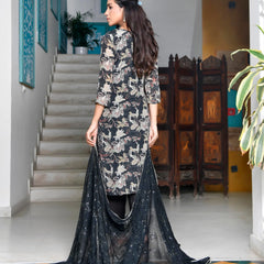 Women Crepe Embroidered Suit Set (Set of 5 Pc)