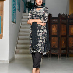Women Crepe Embroidered Suit Set (Set of 5 Pc)