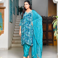 Women Crepe Embroidered Suit Set (Set of 5 Pc)