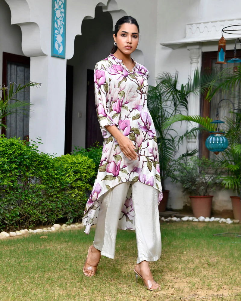 Women’s Digital Printed Co-ord Set with Solid Pants (Set of 5 Pc)