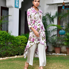 Women’s Digital Printed Co-ord Set with Solid Pants (Set of 5 Pc)