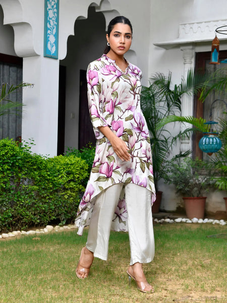 Women’s Digital Printed Co-ord Set with Solid Pants (Set of 5 Pc)