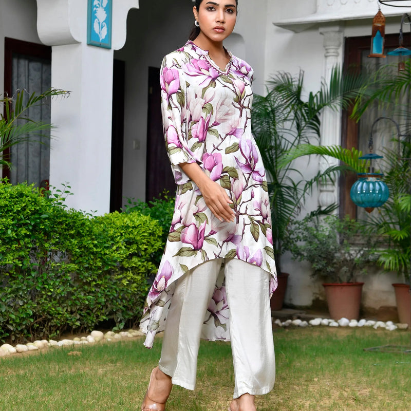 Women’s Digital Printed Co-ord Set with Solid Pants (Set of 5 Pc)