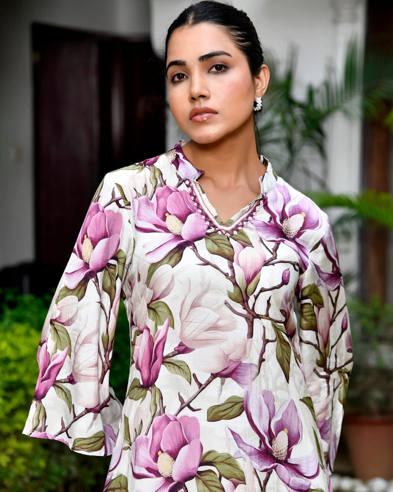 Women’s Digital Printed Co-ord Set with Solid Pants (Set of 5 Pc)