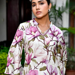 Women’s Digital Printed Co-ord Set with Solid Pants (Set of 5 Pc)