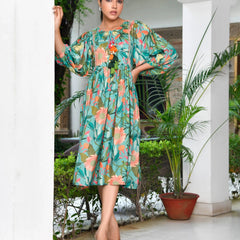 Women’s Digital Printed Dress with Tassels (Set of 5 Pc)