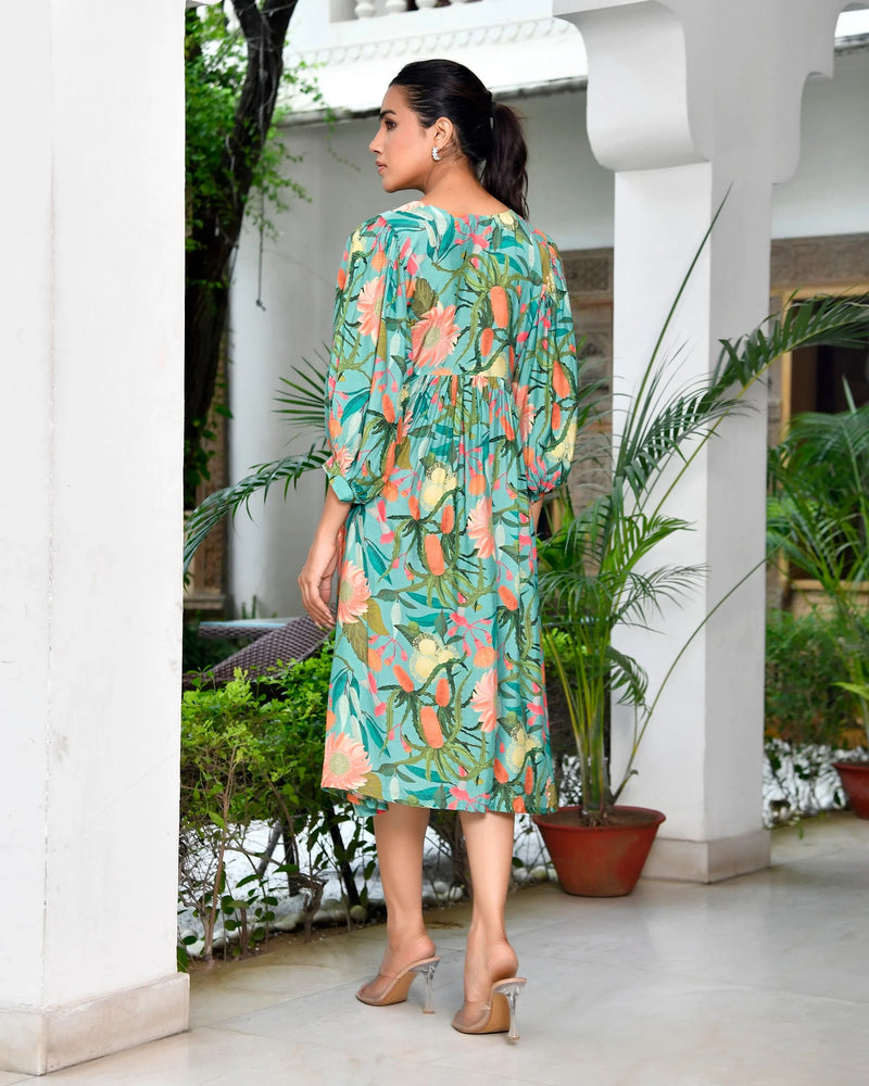 Women’s Digital Printed Dress with Tassels (Set of 5 Pc)