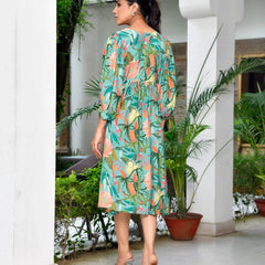 Women’s Digital Printed Dress with Tassels (Set of 5 Pc)