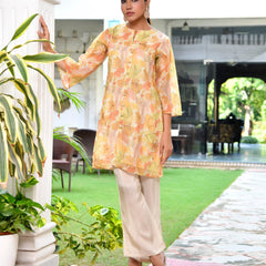 Women Digital Printed Cord Set With Solid Pants (Set of 5 Pc)