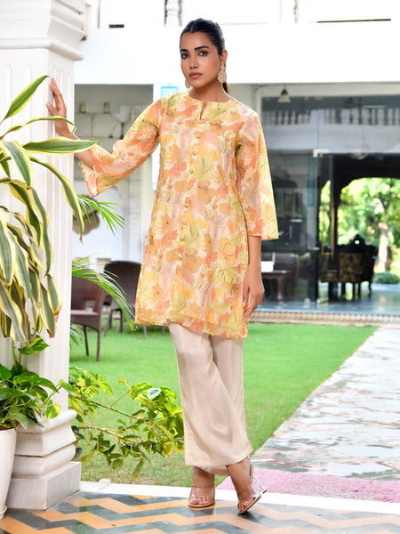 Women Digital Printed Cord Set With Solid Pants (Set of 5 Pc)