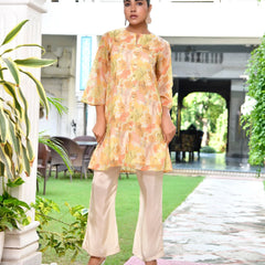 Women Digital Printed Cord Set With Solid Pants (Set of 5 Pc)