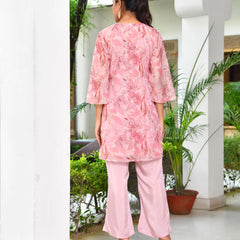 Women Digital Printed Cord Set With Solid Pants (Set of 5 Pc)
