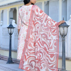 Women Linen Digital Printed Suit Set (Set of 5 Pc)