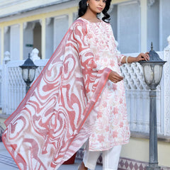 Women Linen Digital Printed Suit Set (Set of 5 Pc)