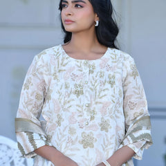Women Linen Digital Printed Suit Set (Set of 5 Pc)