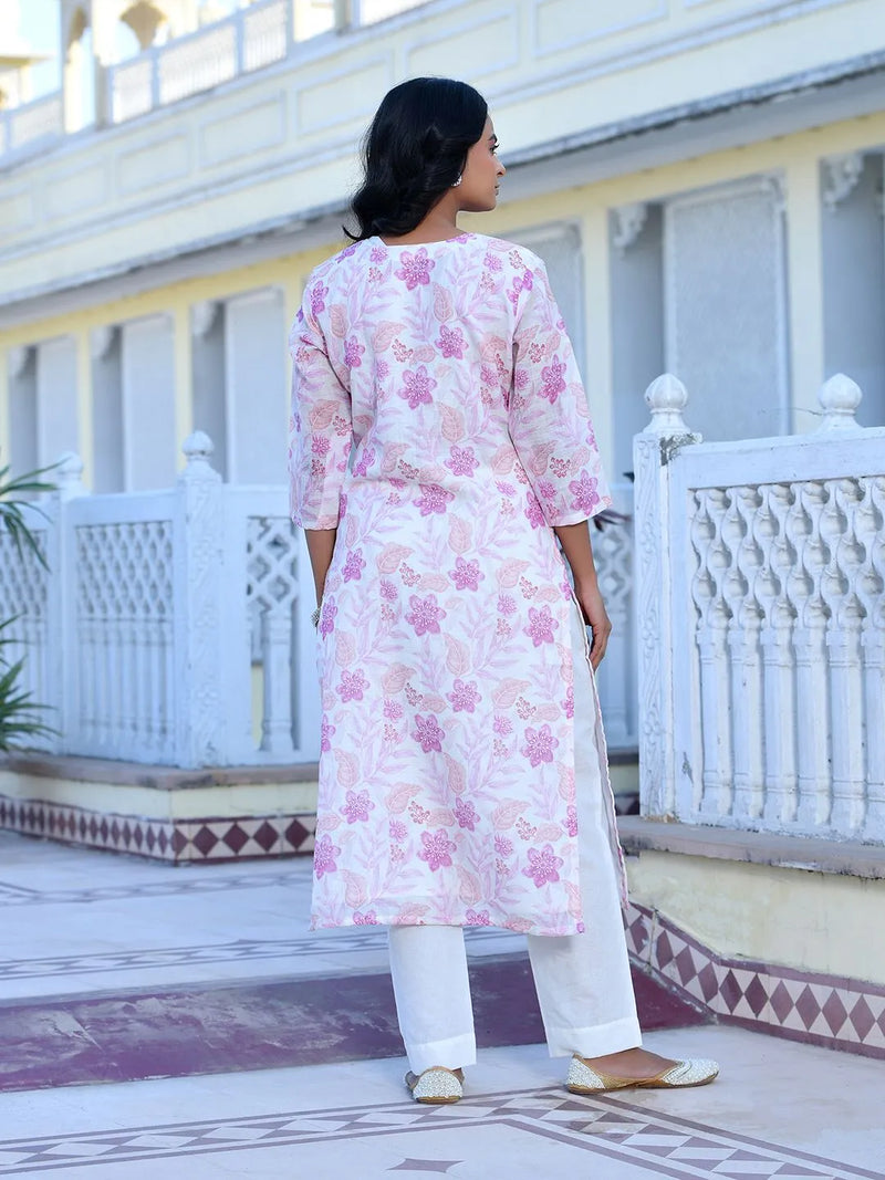 Women Linen Digital Printed Suit Set (Set of 5 Pc)