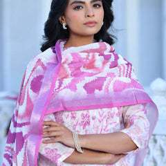 Women Linen Digital Printed Suit Set (Set of 5 Pc)