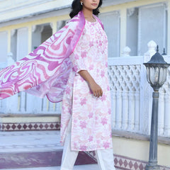 Women Linen Digital Printed Suit Set (Set of 5 Pc)