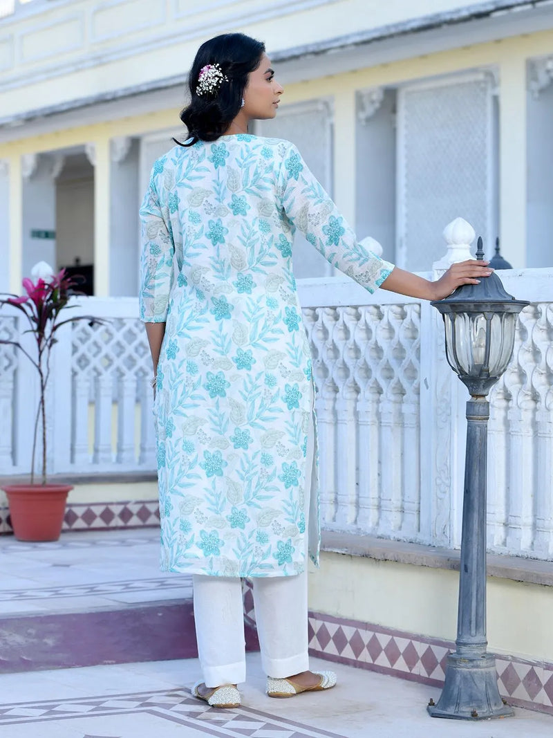 Women Linen Digital Printed Suit Set (Set of 5 Pc)