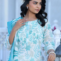 Women Linen Digital Printed Suit Set (Set of 5 Pc)