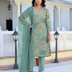 Women Viscose Tissue Digital Printed Suit Set (Set of 5 Pc)