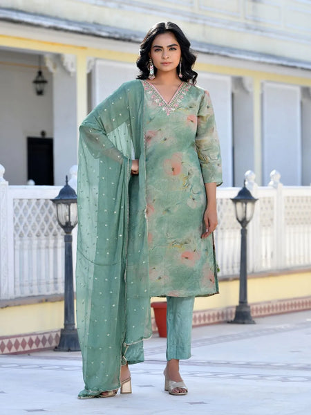 Women Viscose Tissue Digital Printed Suit Set (Set of 5 Pc)