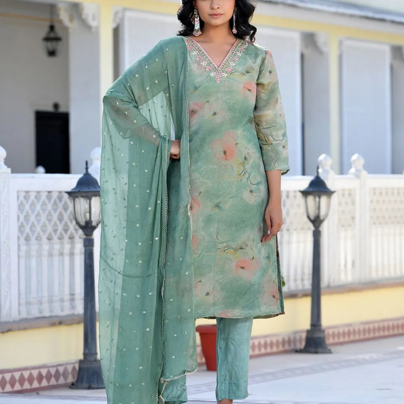 Women Viscose Tissue Digital Printed Suit Set (Set of 5 Pc)