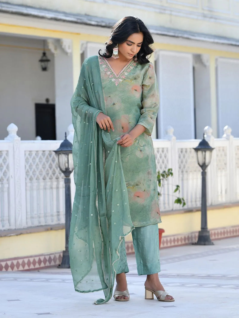 Women Viscose Tissue Digital Printed Suit Set (Set of 5 Pc)