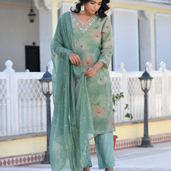 Women Viscose Tissue Digital Printed Suit Set (Set of 5 Pc)