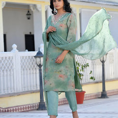 Women Viscose Tissue Digital Printed Suit Set (Set of 5 Pc)
