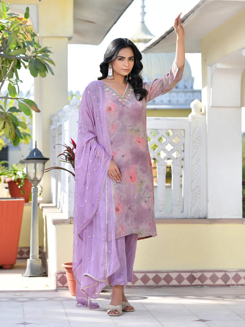 Women Viscose Tissue Digital Printed Suit Set (Set of 5 Pc)