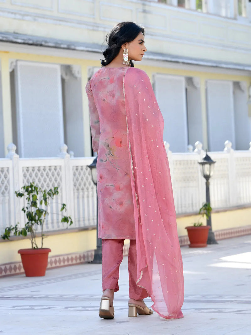 Women Viscose Tissue Digital Printed Suit Set (Set of 5 Pc)