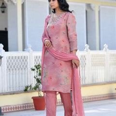 Women Viscose Tissue Digital Printed Suit Set (Set of 5 Pc)