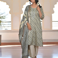 Women Silk Digital Printed Suit Set (Set of 5 Pc)