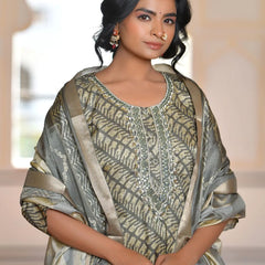 Women Silk Digital Printed Suit Set (Set of 5 Pc)