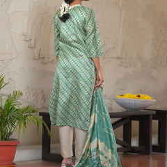 Women Silk Digital Printed Suit Set (Set of 5 Pc)