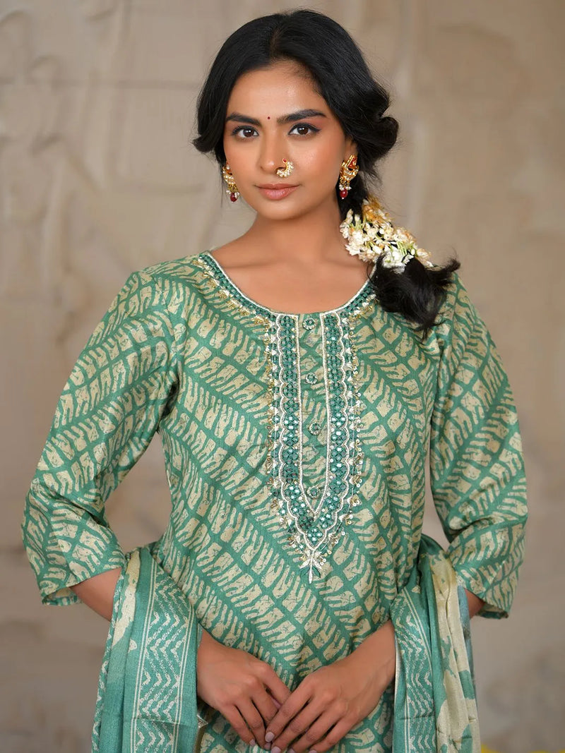 Women Silk Digital Printed Suit Set (Set of 5 Pc)
