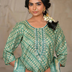 Women Silk Digital Printed Suit Set (Set of 5 Pc)