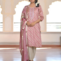 Women Silk Digital Printed Suit Set (Set of 5 Pc)